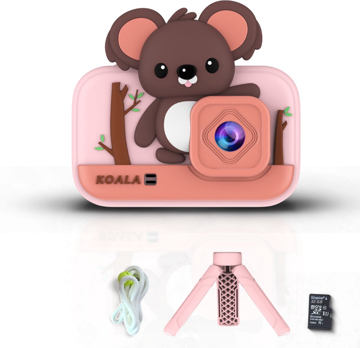 Vlog Camera Kinderen van   | Kindercamera | 32GB MicroSD Kaart | Statief | 48MP | Dubbele camera | Selfiemodus | Digitale Kindercamera